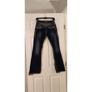 Silver Jeans Dark Blue Denim with Contrast Stitching